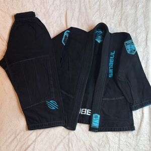 Santabul Kids Black and Teal BJJ Gi - K2 Lightweight Brazilian Jiu-Jitsu Uniform